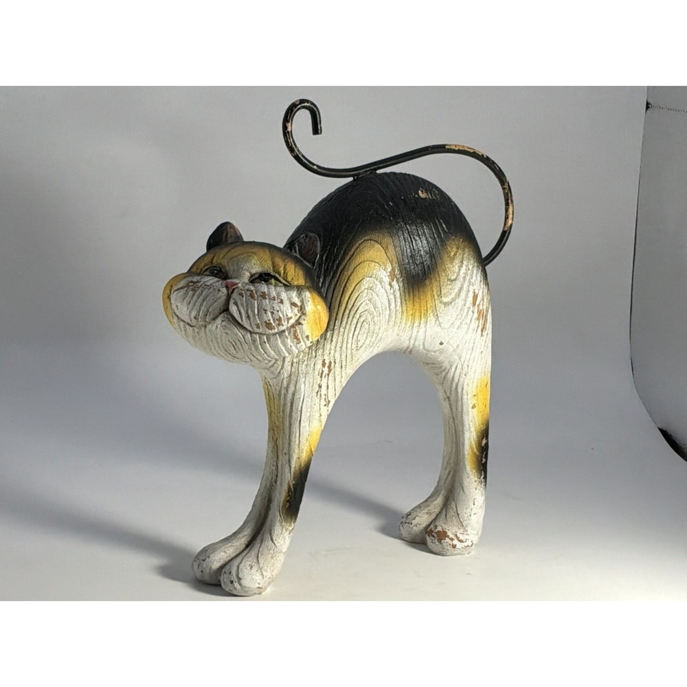 Calico Cat With Cheshire Grin Resin - Picture 2 of 8